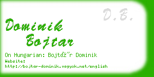 dominik bojtar business card